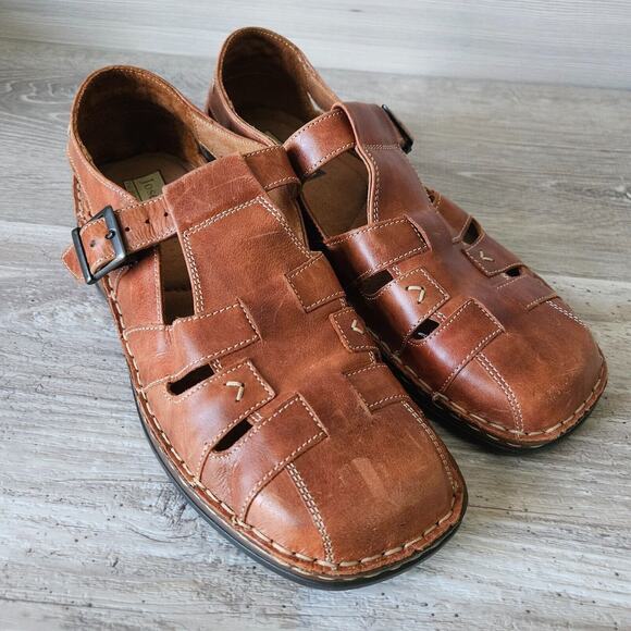 Josef Seibel European Leather Oxford Huarache Buckle Fisherman Sandal Size EU 41 - Picture 1 of 16